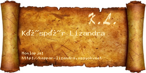 Káspár Lizandra névjegykártya